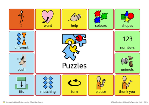 Puzzle area communication board