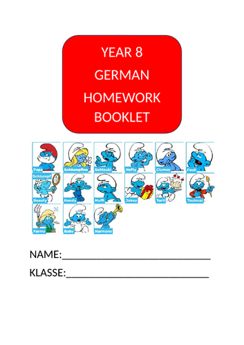 German Homework booklet based on Stimmt 2 Homework booklet 2