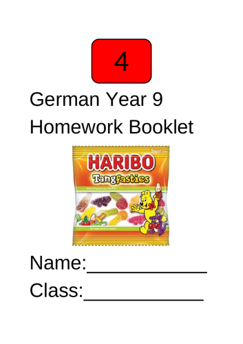 German homework booklet based on Stimmt 3 Green booklet 4