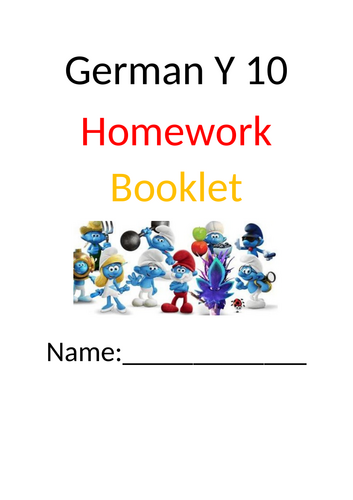 German GCSE Homework booklet 1