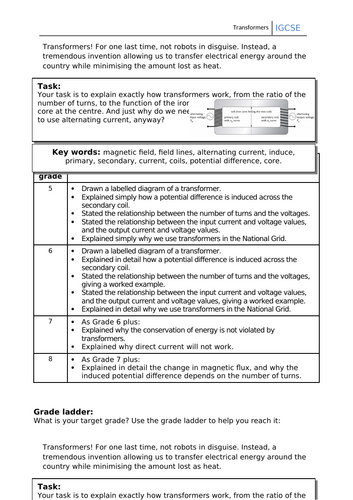 Transformers Level Assessed Task