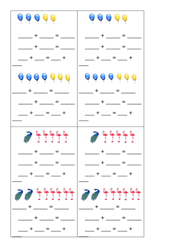 Addition facts within 10