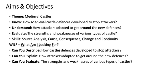 Market Place Activity: How to attack or defend a Medieval Castle?