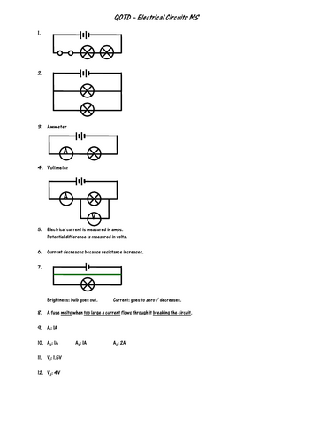 Electrical Circuits Revision - Quick on the Draw