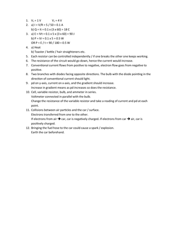 IGCSE Electricity Revision - Quick on the Draw