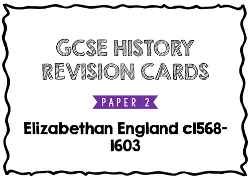 GCSE History Revision  -Elizabeth