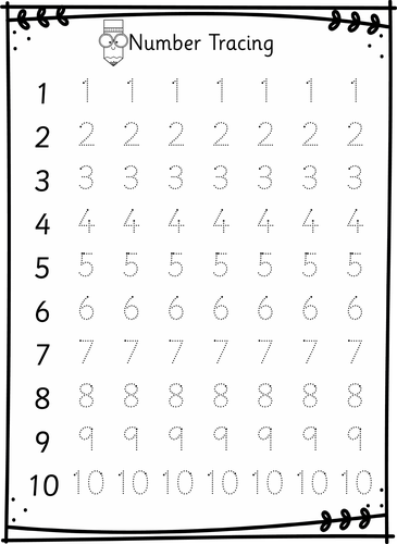 Number Tracing 1-10