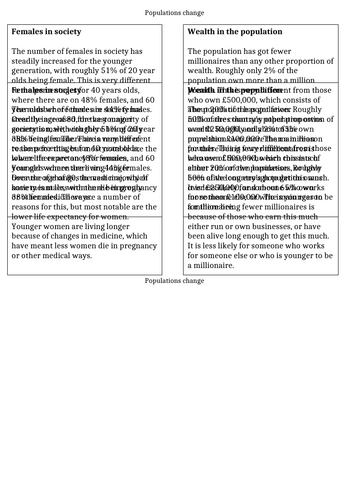 Geography KS3 - populations