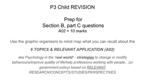 OCR Psychology A Level, Paper 3 Revision Graphic Organiser CHILD, Part B-SecC