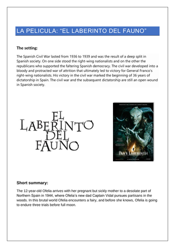 El laberinto del fauno - with tasks