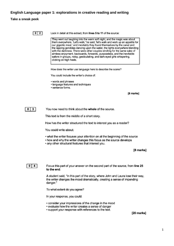 AQA English Language paper 1 WTM (Walking talking mock) 2024 with student booklet and power point