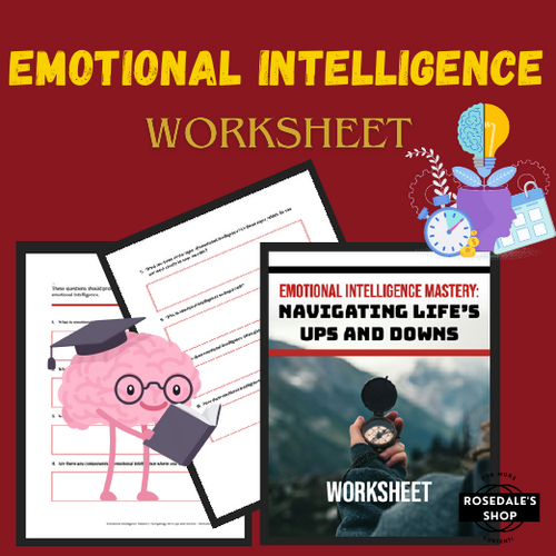 Emotional Intelligence Mastery Worksheet ~ Fill in the Worksheet! Writing TASK