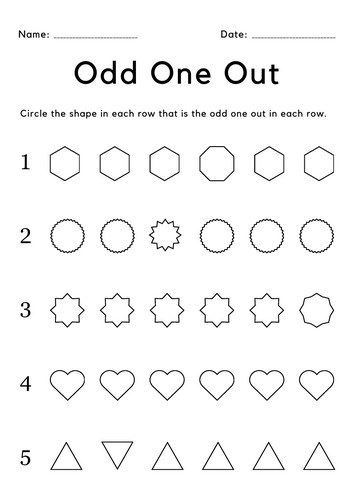 Printable circle the odd one out worksheets for kindergarten