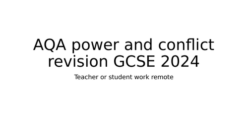 AQA - Poetry Power and Conflict last prep 2024