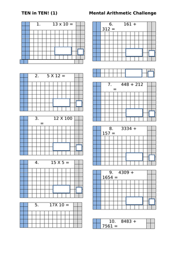 Maths arithmetic worksheets - Year 5