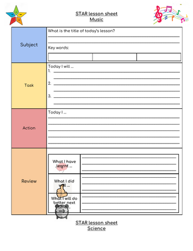 STAR assessment review sheet