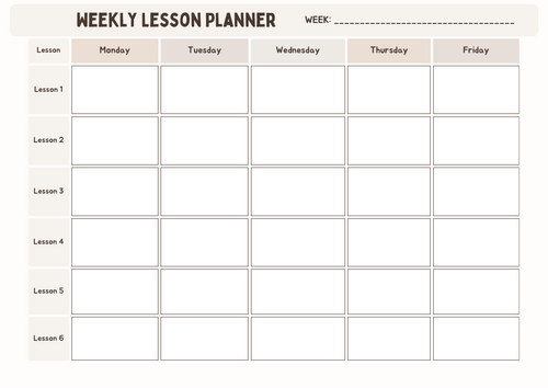 Weekly Lesson Planner