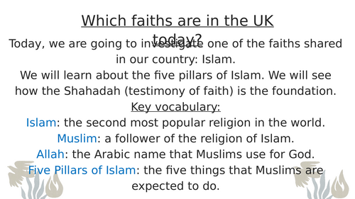 Islam - Which faiths are shared in the UK?