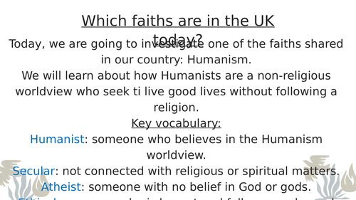 Humanism - Which faiths are shared in the UK?