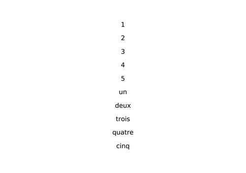 French - Numbers 0-10