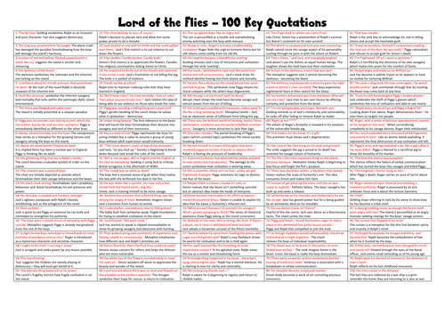 Lord of the Flies 100 Key Quotations