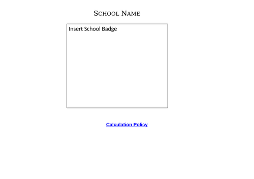 Calculation Policy Primary