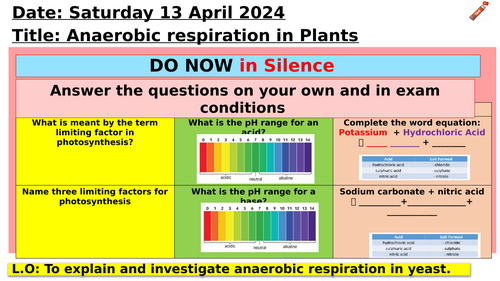 KS3 -Anaerobic respiration in plants