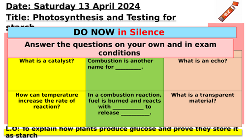 KS3 - Photosynthesis + Testing for starch