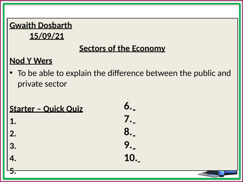2. Sectors of the Economy