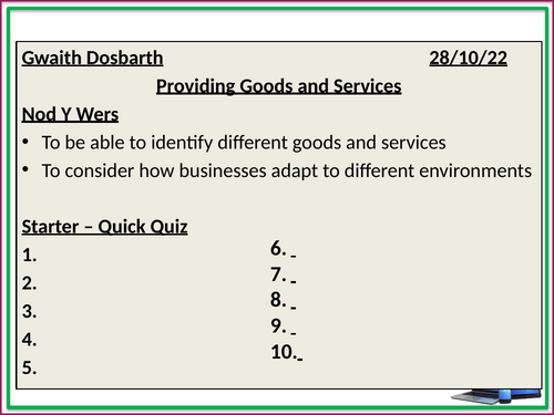 15. Providing Goods and Services