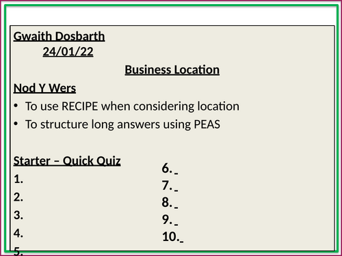 18. Business Location (part 3)
