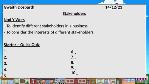 19. Stakeholders