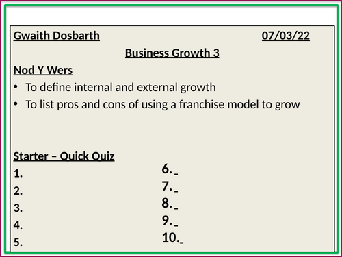 22. Internal and External Growth