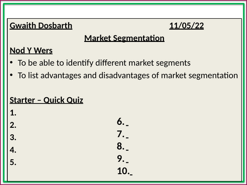 31. Market Segmentation