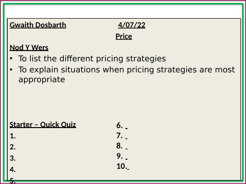 38. Pricing (part 1)