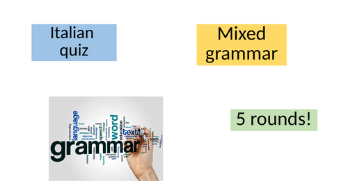 Italian Mixed grammar Quiz