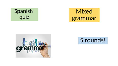 Spanish Mixed grammar Quiz
