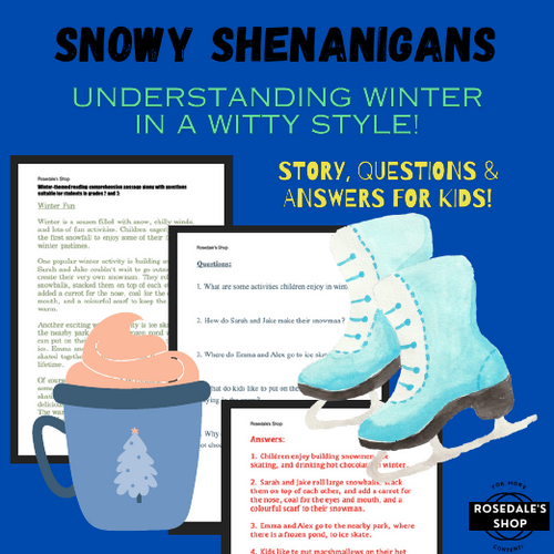 Snowy Shenanigans: Witty Winter Reading Comprehension (Questions & Answers worksheet)