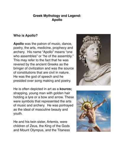 Greek Mythology and Legend: Apollo