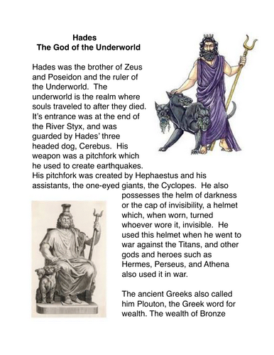 Greek Mythology and Legends: Hades | Teaching Resources