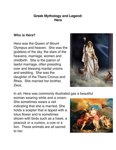 Greek Mythology and Legends: Hera