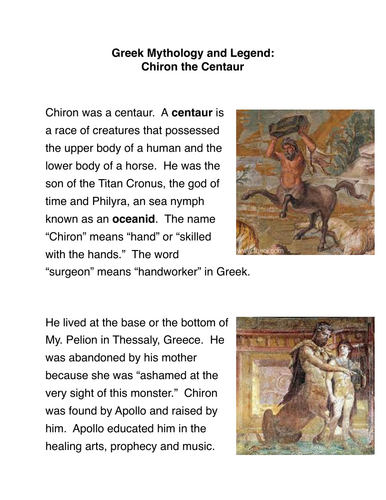 Greek Mythology and Legends: The Centaur