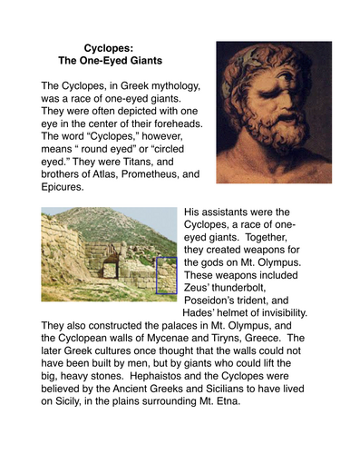 Greek Mythology and Legends: The Cyclopes