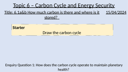 A-Level Edexcel Topic 6 Carbon EQ1
