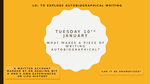 Roald Dahl's 'Boy' - First three lessons