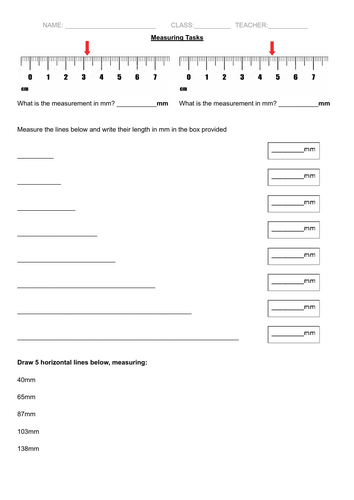 Basic Ruler and Measuring Tasks