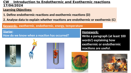 Exothermic and endothermic introduction KS3