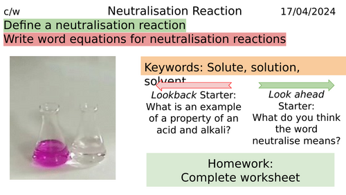 Neutralisation reactions KS3