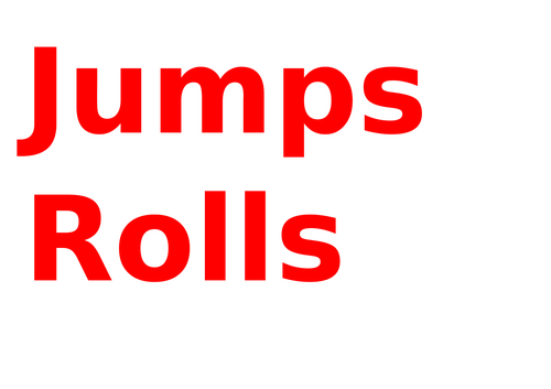 Jumps, rolls and balance key words gymnastics