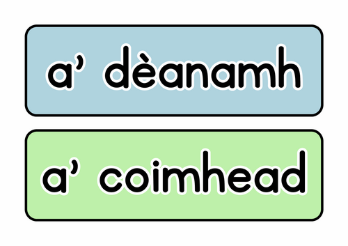 Gaelic Common Words Wall Display